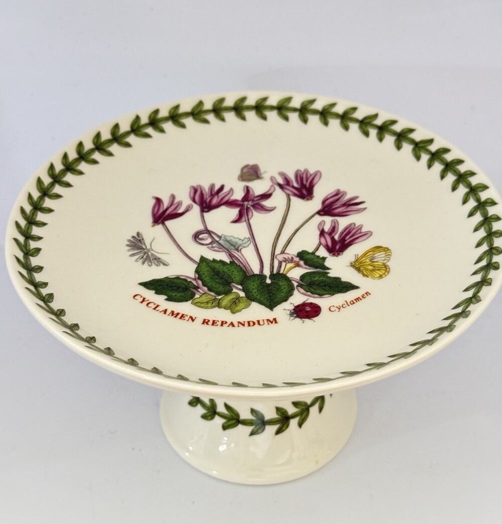 Portmeirion Botanic Garden Porcelain Cake Plate Dessert Serving Tray Mini 6 Inch